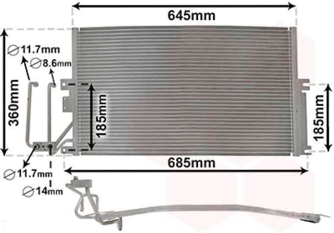 Van Wezel - LUCHTCONDENSATOR VOOR OPEL VECTRA B 1995-1998 1618073