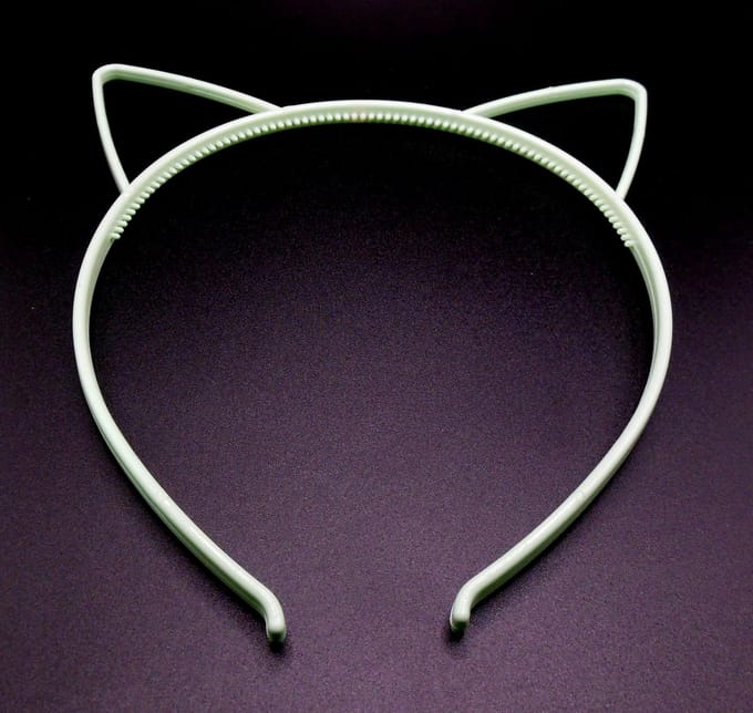 Diadeem met katten oren mintgroen - kinderfeestje - verjaardag
