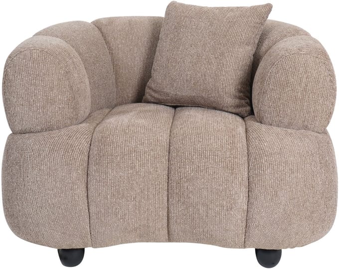 Fauteuil Rocco Bruin - Design Lounge Fauteuil in Scandinavische / Hotel Chique Stijl