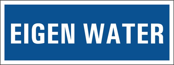 Eigen water tekststicker 280 x 105 mm