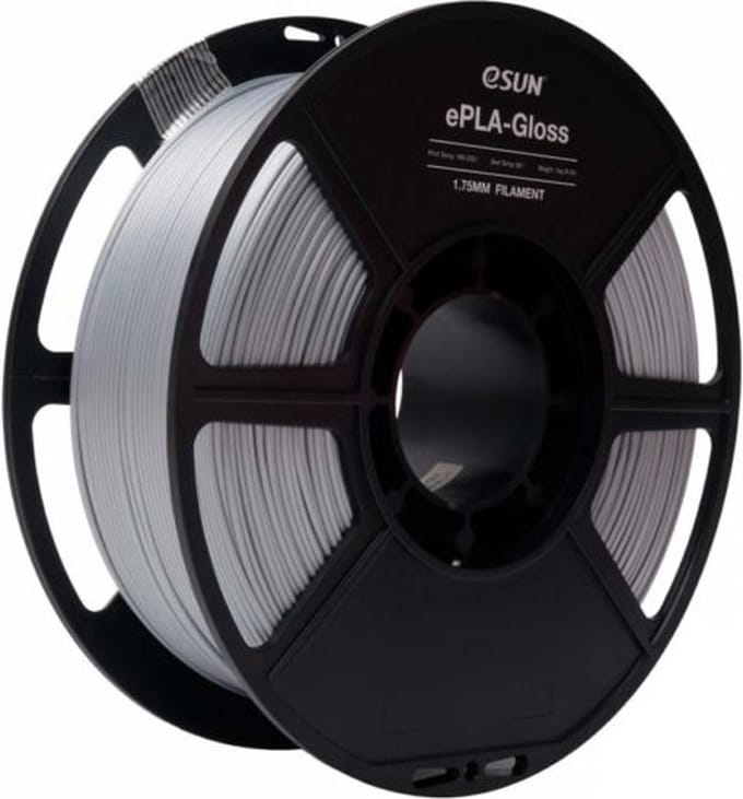 eSun ePLA-Gloss Zilver glans / Silver 1 kg - 1.75mm - 3D printer filament