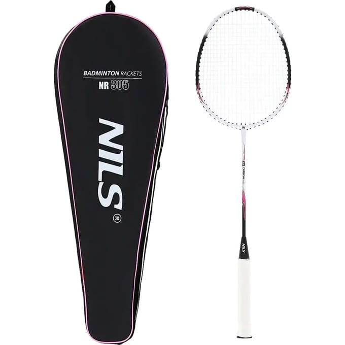Nils NR305 Serie - Badmintonracket - Carbon Isometric - Met Pokrowiec