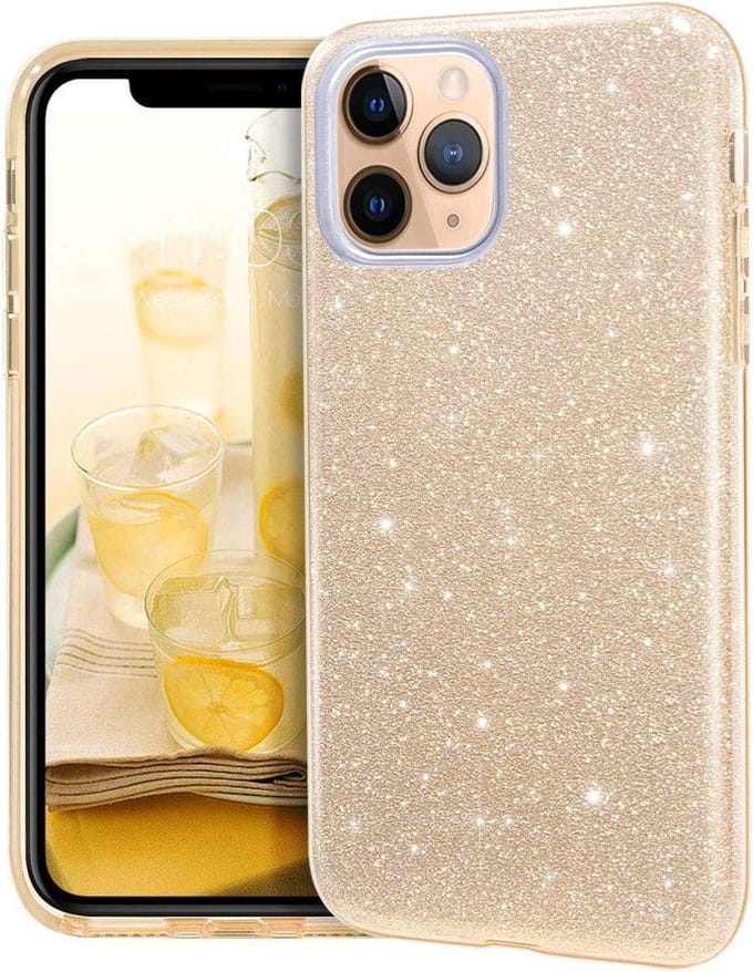 Geschikt voor Apple iPhone 11 Pro Max Backcover - Goud - Glitter Bling Bling - TPU case