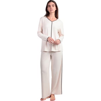 Setjes Admas Pyjama broek top lange mouwen V hals Elegant Op Home