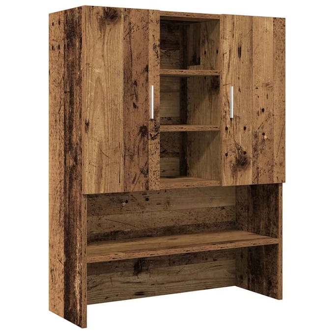 vidaXL - Wasmachinekast - 70,5x25,5x90 - cm - oud - houtkleurig