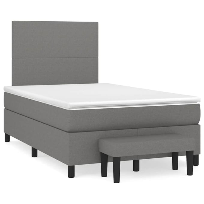 vidaXL - Boxspring - met - matras - stof - donkerbruin - 120x190 - cm