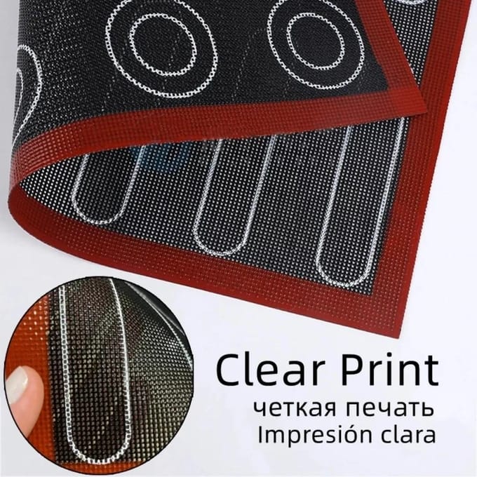 Siliconen 30x40cm Dubbelzijdig In Eén Druk Macaron Soesjes Bakmat Anti-Aanbak Gebak Oven Cake Geperforeerd Vel Voeringmat black