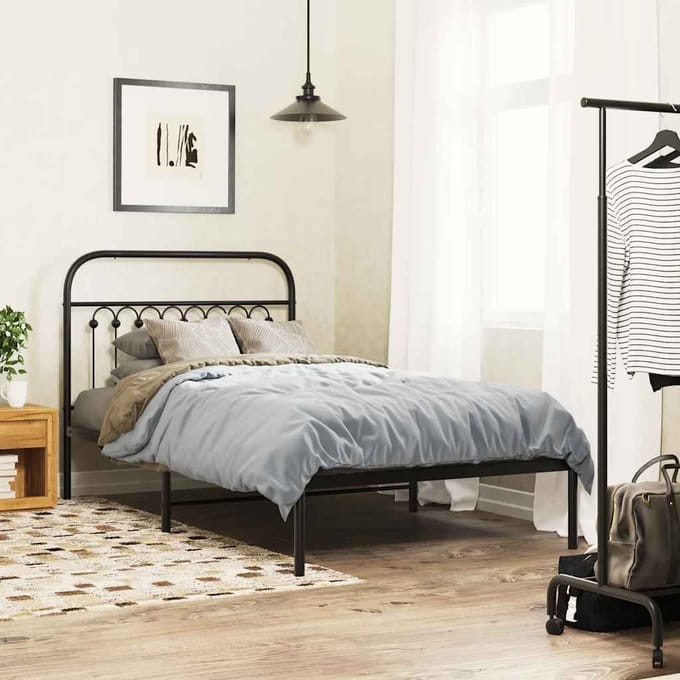 vidaXL - Vervangend - hoofdbord - 100 - cm - metaal - zwart