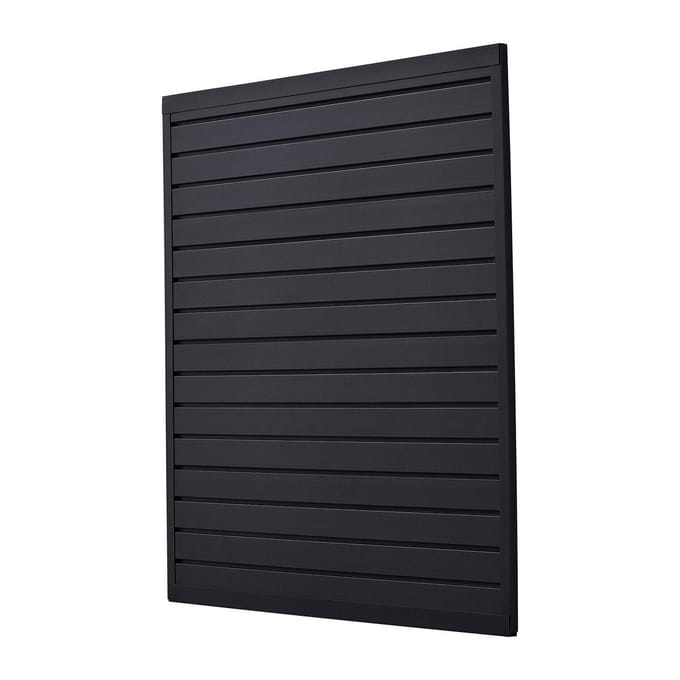 4 x 4 ft Lamellenwandpanelen PVC Zwart Garage Lamellenwand met Modulair Ontwerp