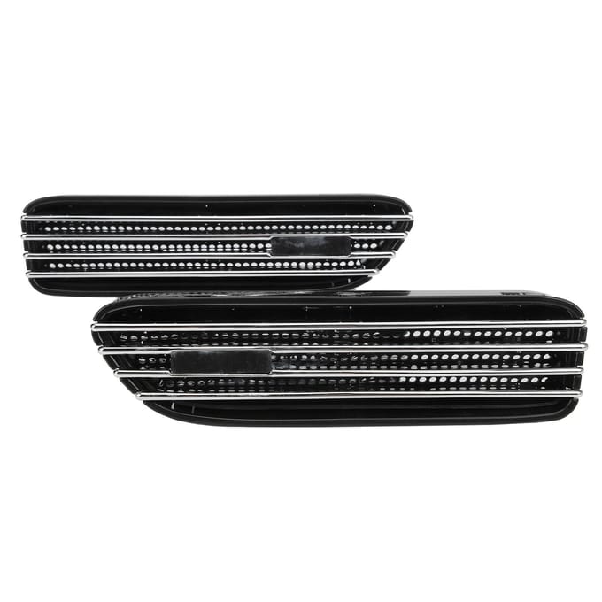 2PCS Moulure de Sortie d'Air Latérale ABS pour Accessoires Style M Remplacement pour E46 E90 M3 Galvanisé black