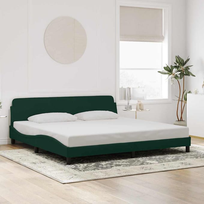 vidaXL - Bedframe - "Dover" - 200x200 - cm - fluweel - donkergroen