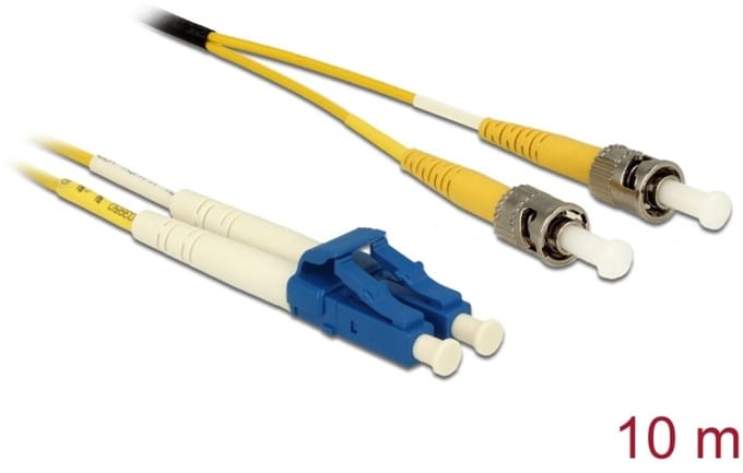 Delock Cable Optical Fibre LC Duplex to ST Duplex Singlemode OS2 10 m