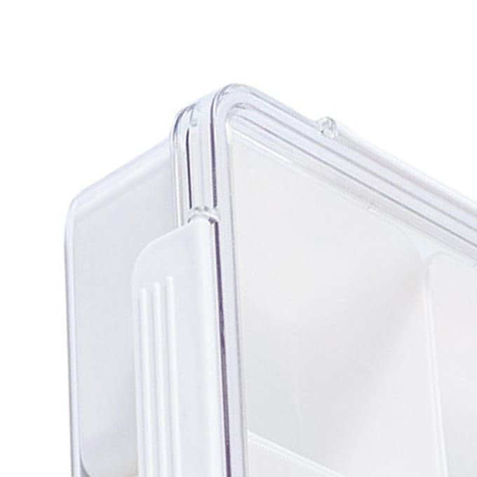 Snackdoos met 4 vakken Transparant Multifunctioneel Luchtdicht Afsluitend Verdeelde Voedselbewaarcontainers white
