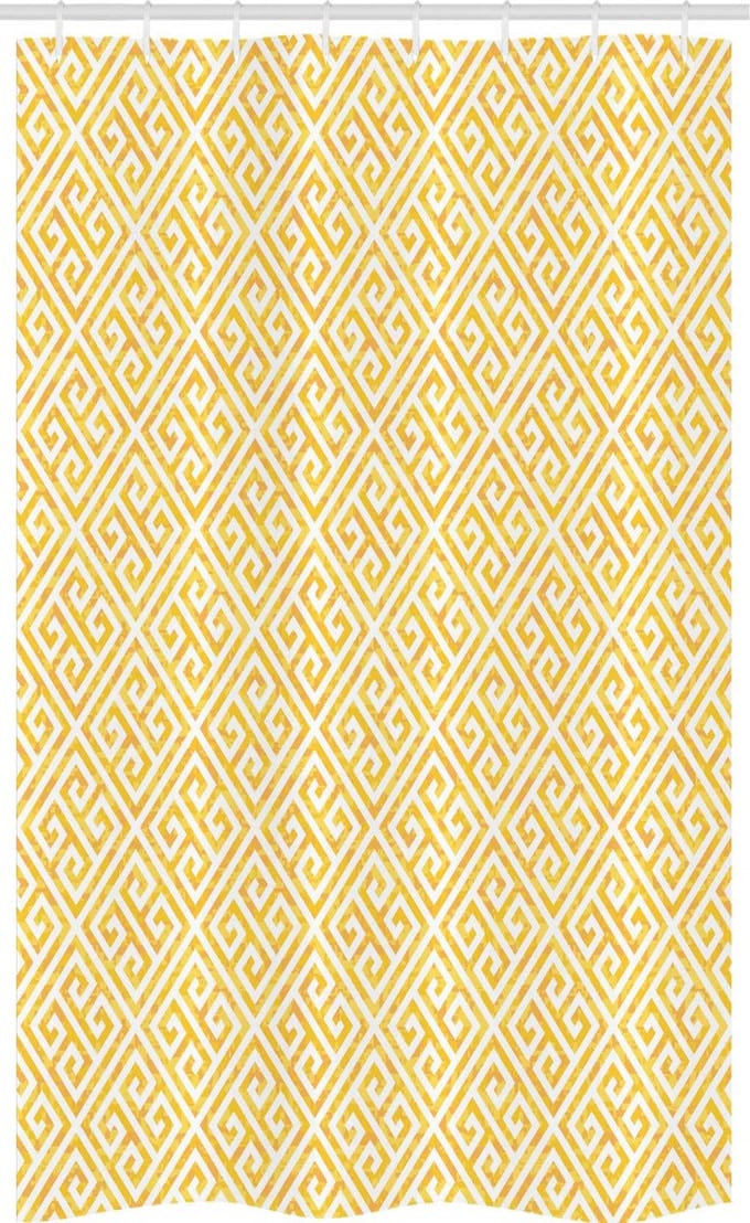 ABAKUHAUS Douchegordijn – Geel-Wit Labyrint – 120x180 cm – Polyester