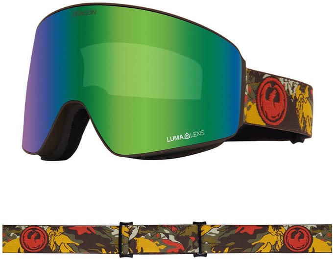 Dragon Alliance PXV Skibril - Leafy Camo & Green Ionized/Violet
