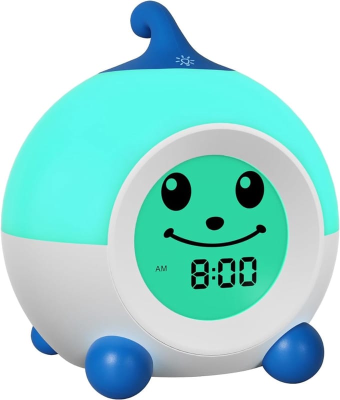 White-Label® Kinderwekker - Digitale Wekker Slaapkamer - Slaaptrainer Kinderen -Blauwgroen