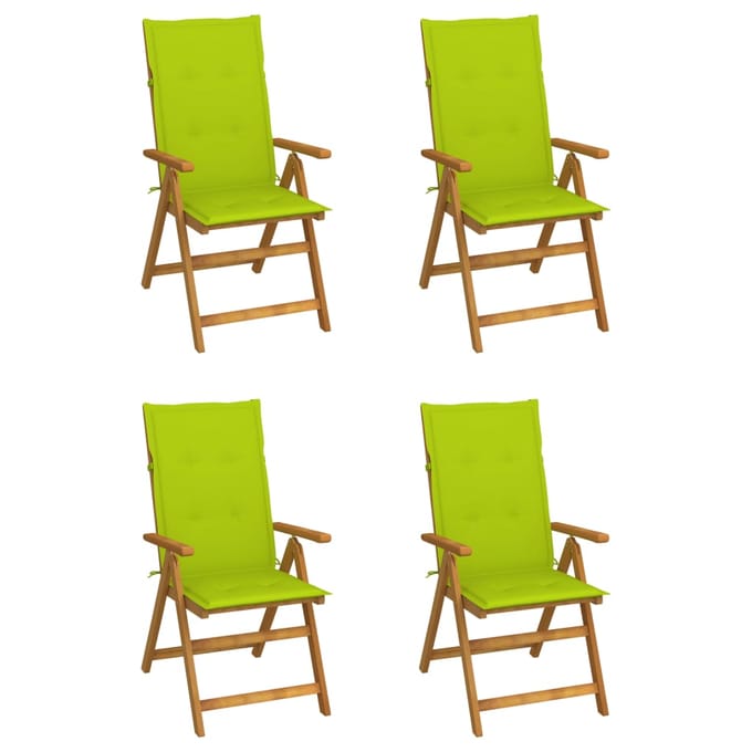 vidaXL - Inklapbare - stoelen - 4 - st - verstelbaar - met - kussens