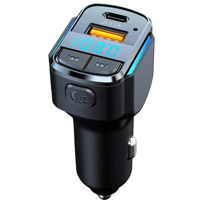 Bluetooth 5.0 FM Transmitter | Autolader | Bluetooth Car Kit | Type-C & USB-A Snellader 5V 3.1A | Handsfree Bellen | Auto MP3 Speler | Autoradio | Autoaccessoires | Autoadapter