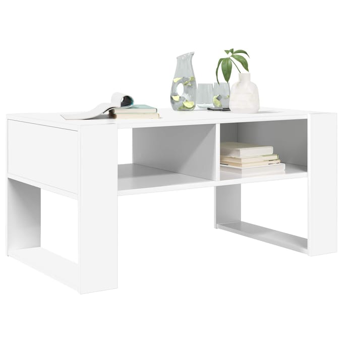 vidaXL - Salontafel - Wit - 92 - x - 53 - x - 45 - cm - Bewerkt - hout