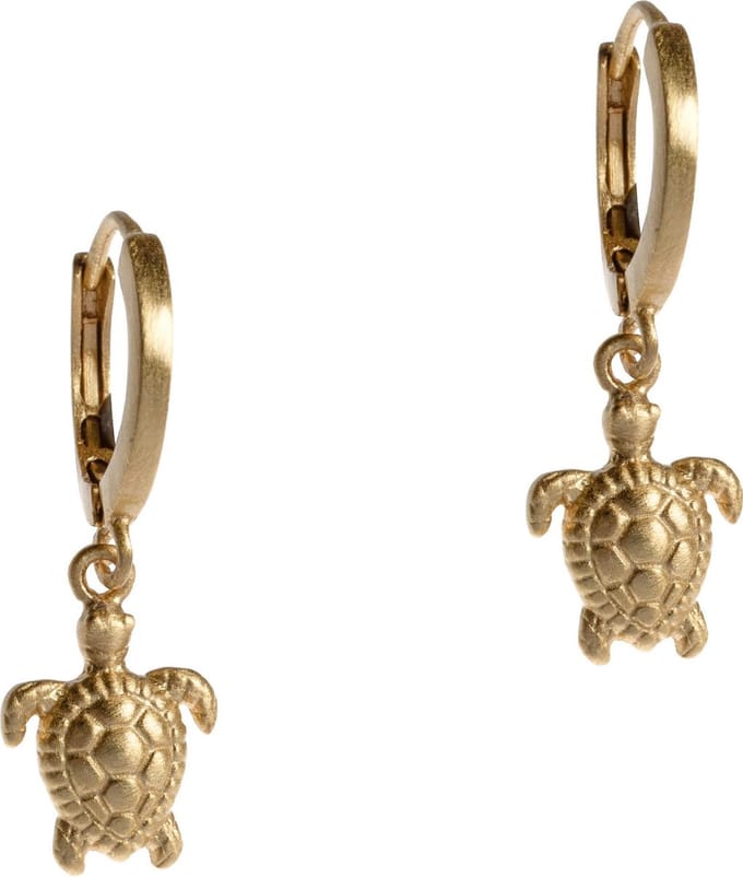 Lauren Sterk Amsterdam - oorbellen - hangers - schildpad - verguld - coating