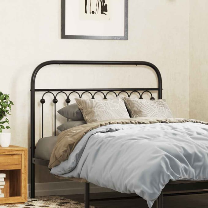 vidaXL - Vervangend - hoofdbord - 107 - cm - metaal - zwart
