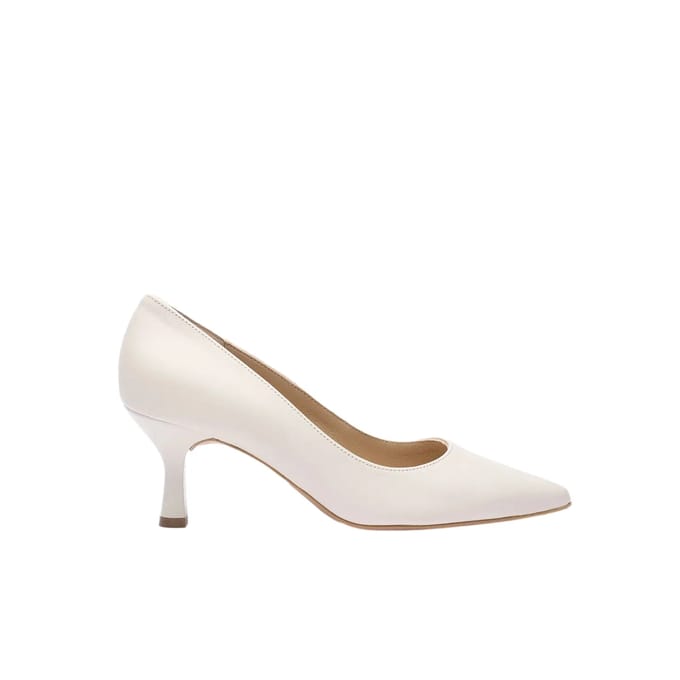 Leren pumps met een brede hak voor dames Ryłko Joan