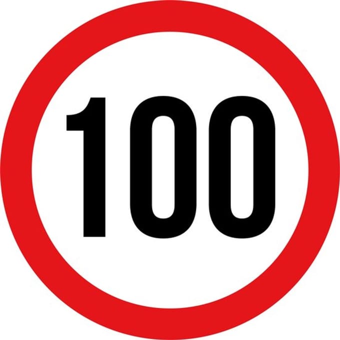 maximale snelheidssticker 100 km/h - snelheid sticker 200 mm - snelheidsbeperking sticker - klasse 1