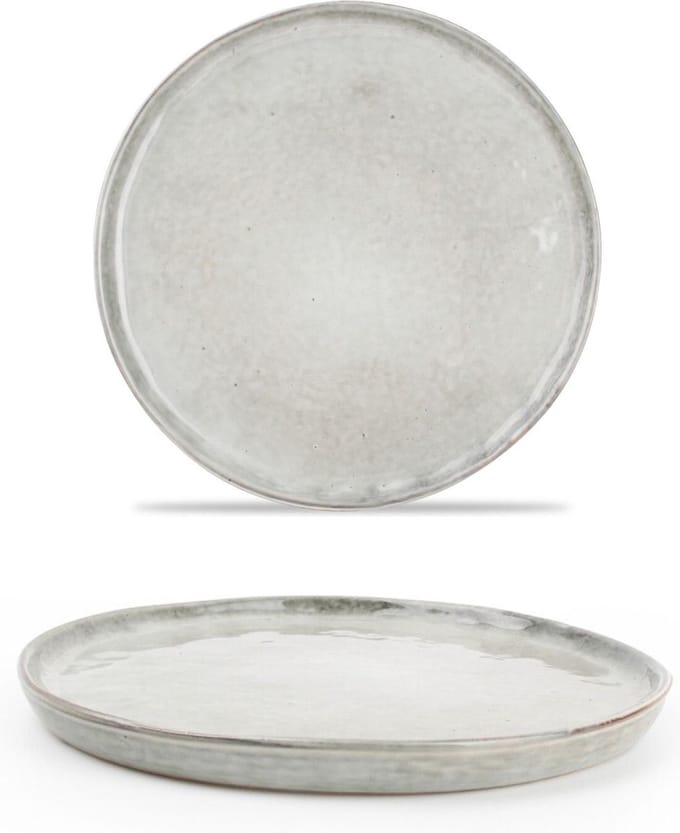 Salt&Pepper Artisan plat Bord - 20 cm - groen met lijnen - 4 stuks