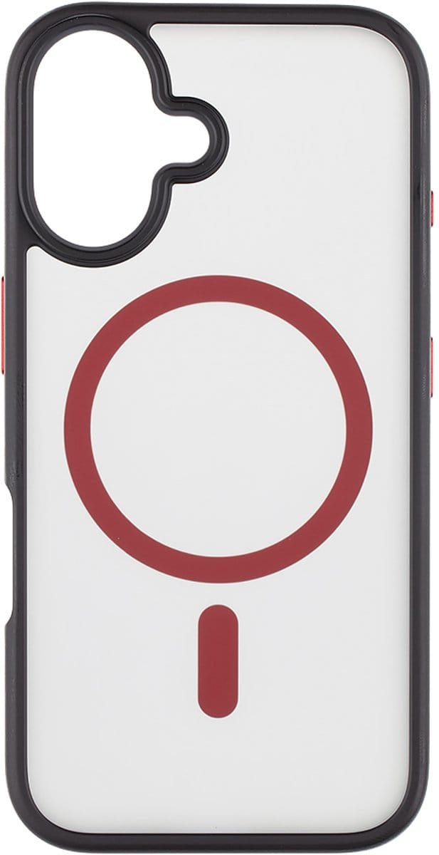Tactical iPhone 16 Magforce Hyperstealth 2.0 Cover – Hoesje met Losse Klikbare Knoppen – Black/Red