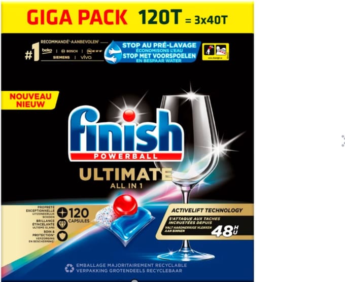 Finish Powerball Ultimate All-in-1 Vaatwascapsules 120 stuks