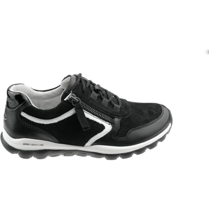 Gabor rollingsoft sensitive 56.964.47 - dames rollende wandelsneaker - Zwart - maat 37 (EU) 4 (UK)