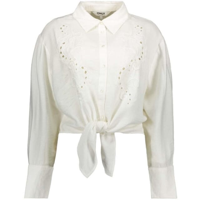 Only Onlbirona lino ls tie shirt wvn sud off-white