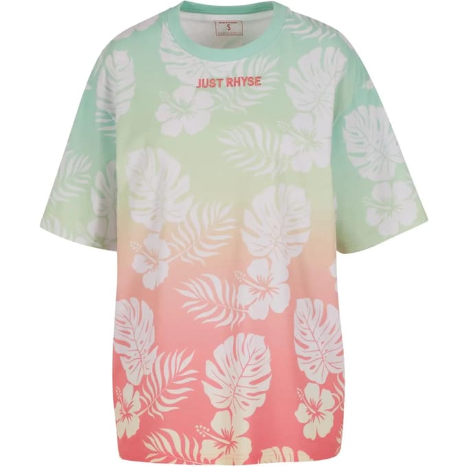 Just Rhyse - Holidays Dames Tshirt - S - Roze/Groen