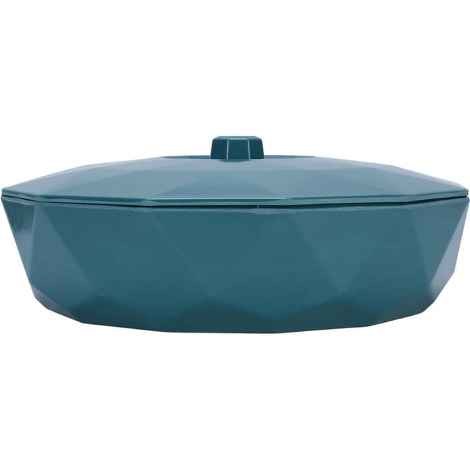 Plateau de service à collation Multifonctionnel 5 Compartiments Contenants de stockage alimentaire divisés Rond Plastique Alimentaire Blue