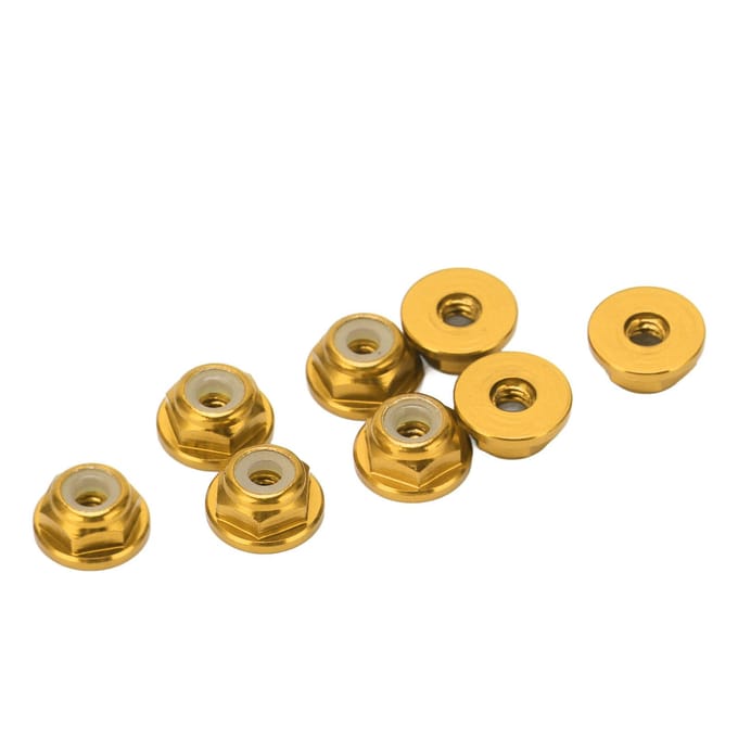 8 pièces 124 M2 Écrou antivibratoire Alliage d'aluminium Bride Doublure nylon Antivibratoire M2 Hexagonal Autobloquant