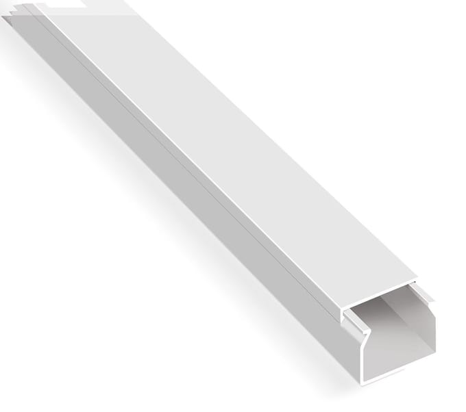 Kabelgoot/ leidinglijst 2X1 M wit 25X25 mm