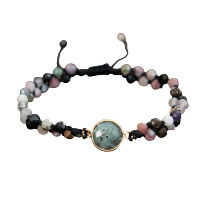 Marama - armband Misty Blue - verstelbaar - vegan - edelsteen Toermalijn