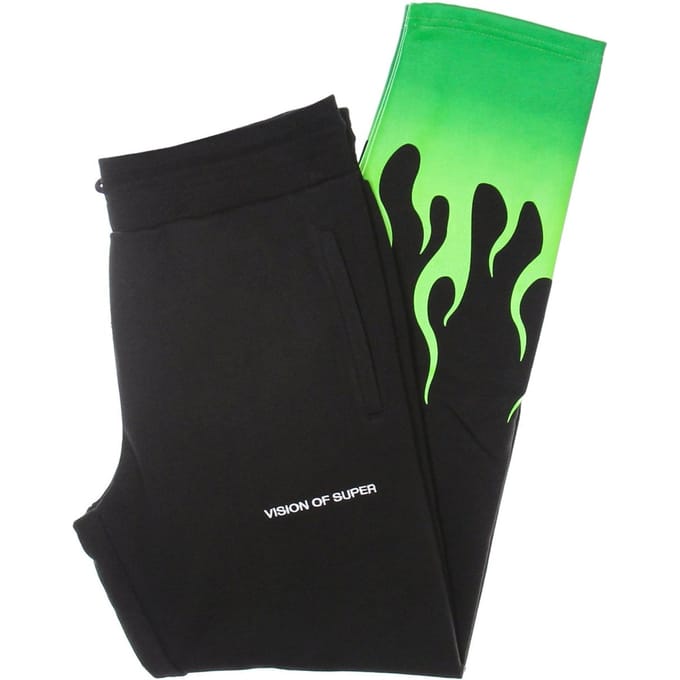 Lichtgewicht trainingsbroek voor heren Groene Shaded Flames-broek
