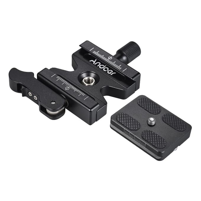 CL-50LS Aluminiumlegering Snelkoppelklem en Snelkoppelplaat met Verstelbare Hendel black