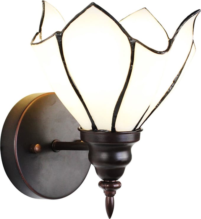 Lumilamp Wandlamp Tiffany 23x17x19 cm Wit Bruin Glas