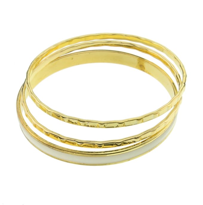 Behave - Armbanden set - Goudkleur - Tijdloos design - 3 stuks