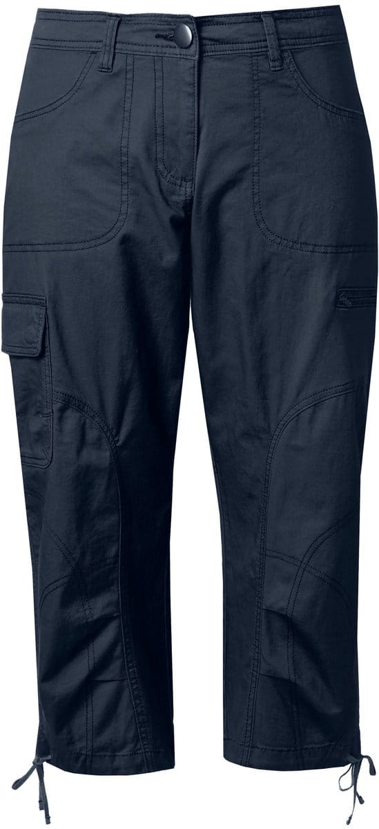 Ulla Popken - Dames - 7/8-cargohose comfortabele tailleband - Marine - Maat 60