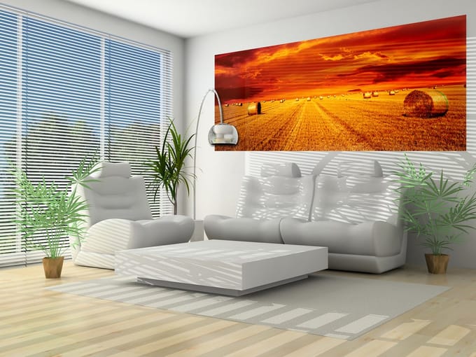 Field Gold Pasture Yield Nature Photo Wallcovering