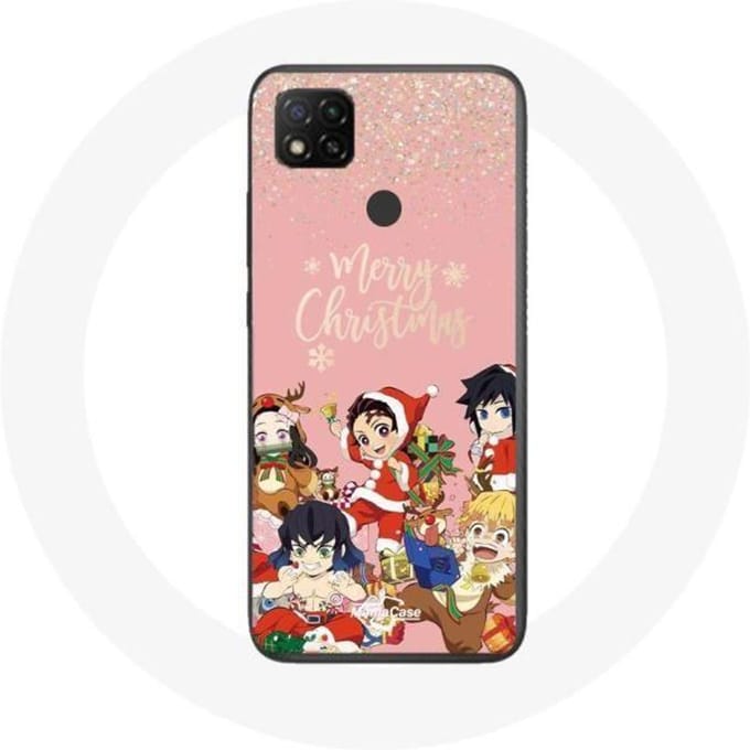 Coque pour Xiaomi Redmi 9C Demon slayer merry christmas affiche Anime Manga