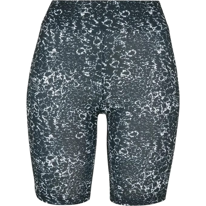 Urban Classics - Tie Dye High Waist Korte cycle broek - S - Zwart/Wit