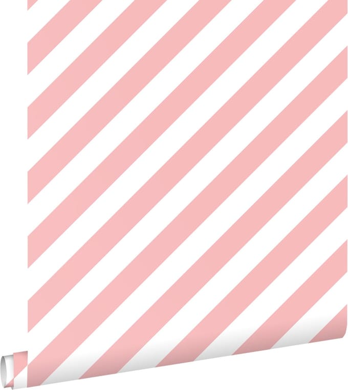 ESTAhome behang strepen roze en wit - 50 x 900 cm - 139953