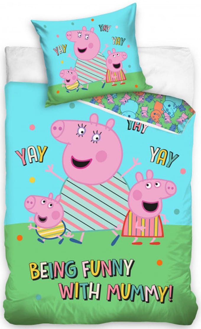 Peppa Pig Dekbedovertrek Being Funny With Mummy 140 x 200 cm katoen