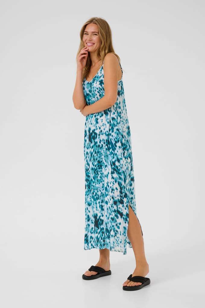 Jurk Regular fit Teal Leopard Print teal