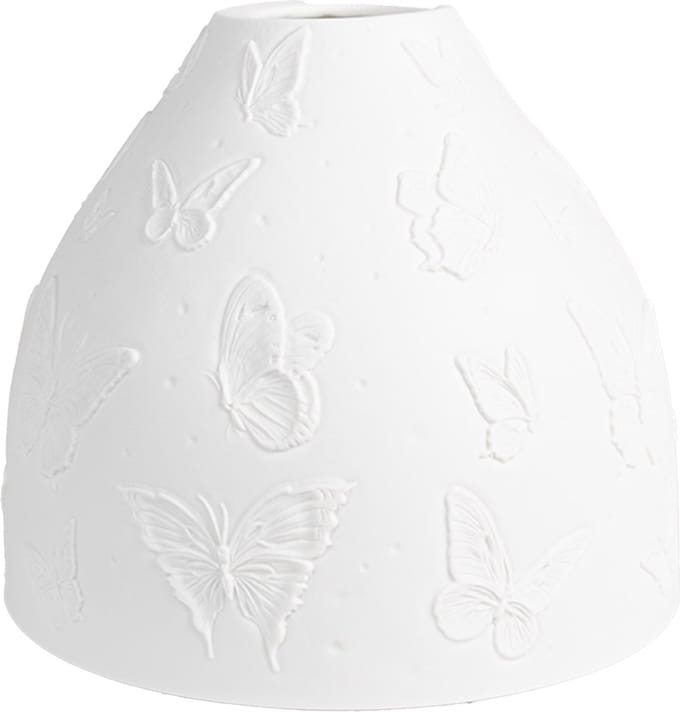 Clayre & Eef Hanglampenkap Ø 15x12 cm Wit Porselein Vlinders