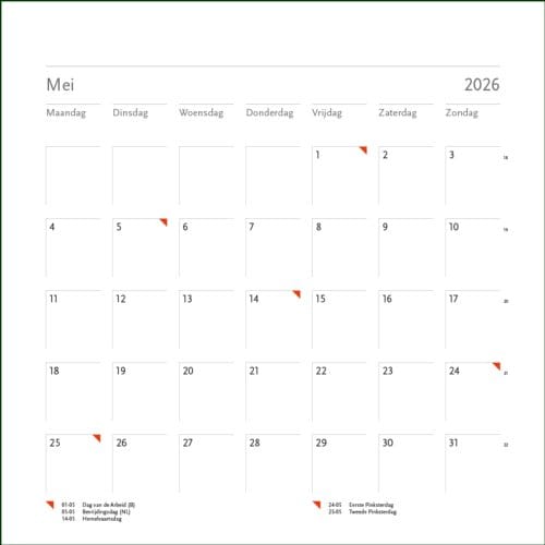 Blanco Maandkalender 2026